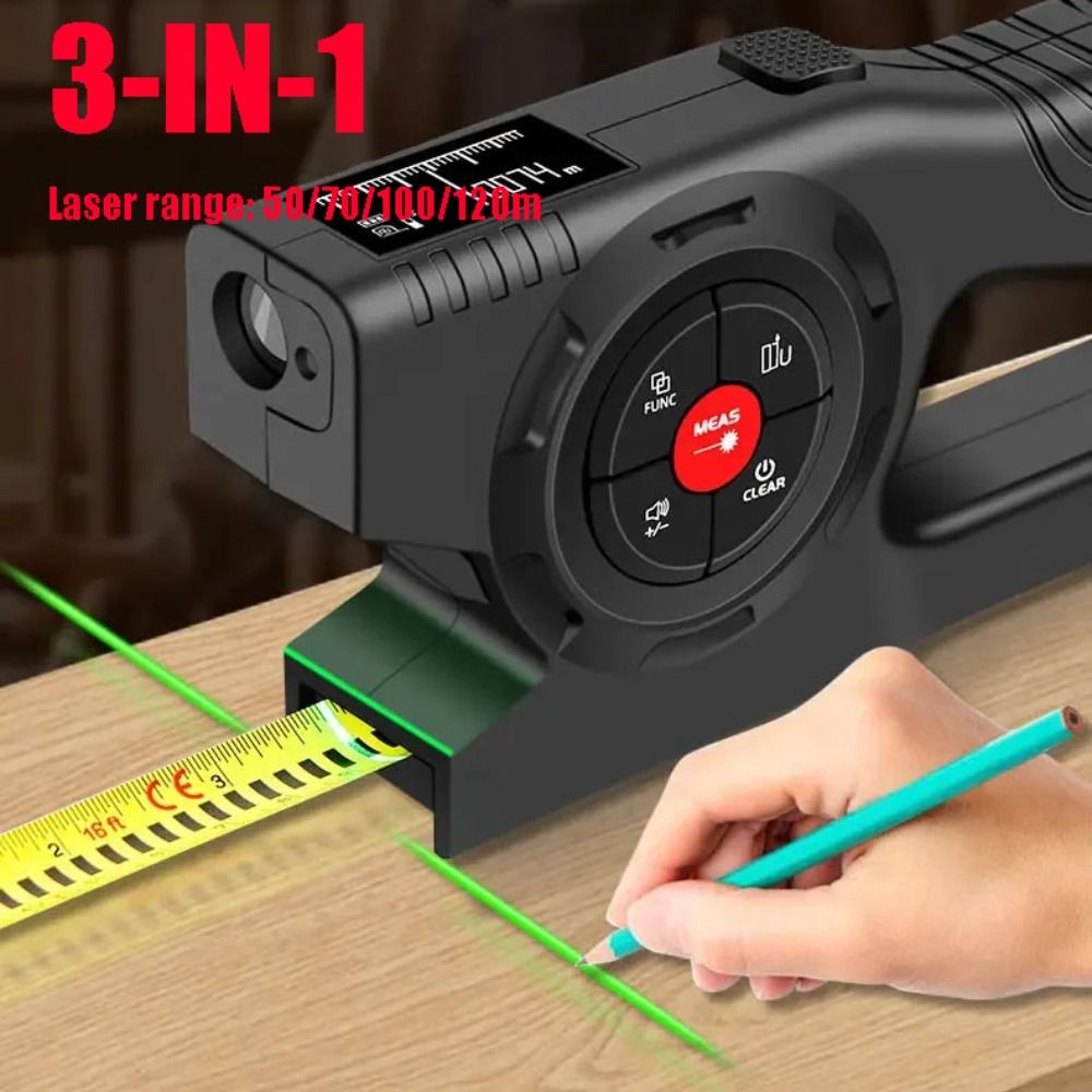 Industrial Laser Cleaning - 3-in-1 Laser-Messband Einziehbares Wiederaufladbares Digitales Maßband